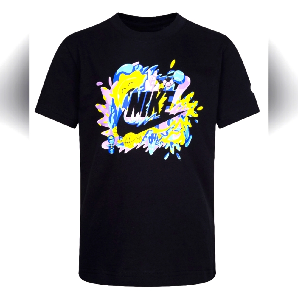 BOYS GIRLS NIKE FUTURA SLASH BLACK TEE